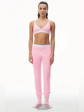 Alexander Wang waffle Jogger pants in pink